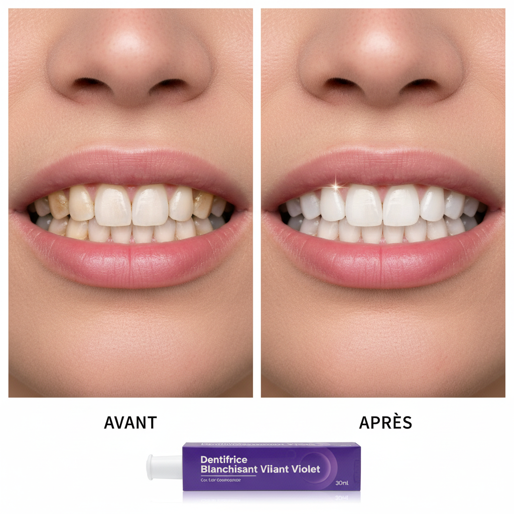 Dentifrice blanchissant violet, nettoyage en profondeur, élimination des taches, haleine rafraîchissante, soins buccaux essentiels pour la vie quotidienne à domicile, 30ml