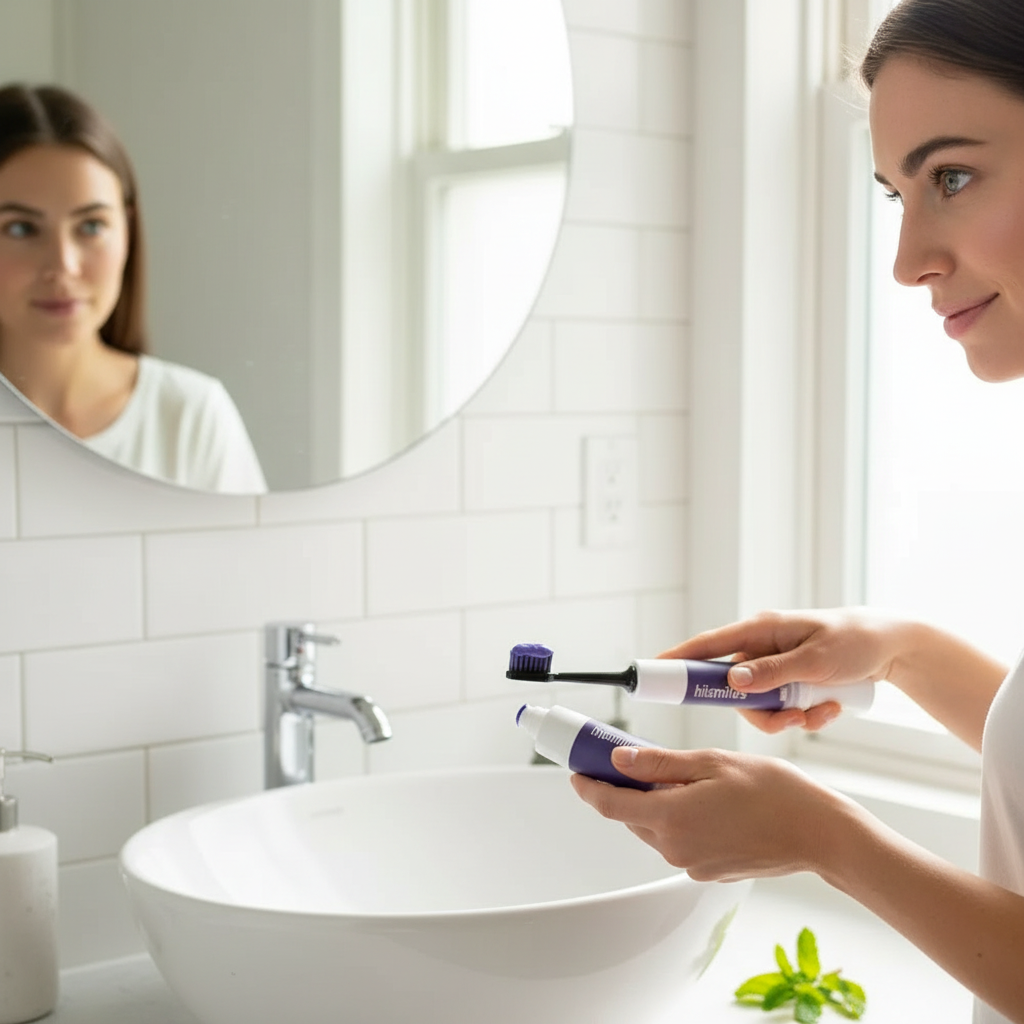 Dentifrice blanchissant violet, nettoyage en profondeur, élimination des taches, haleine rafraîchissante, soins buccaux essentiels pour la vie quotidienne à domicile, 30ml